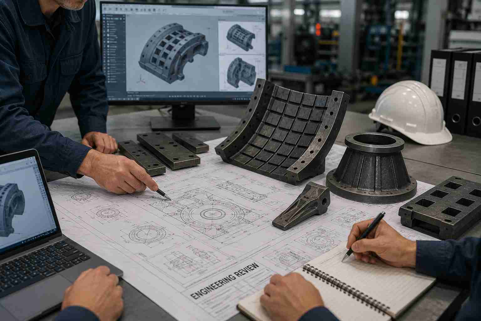 Custom wear part engineering drawing review